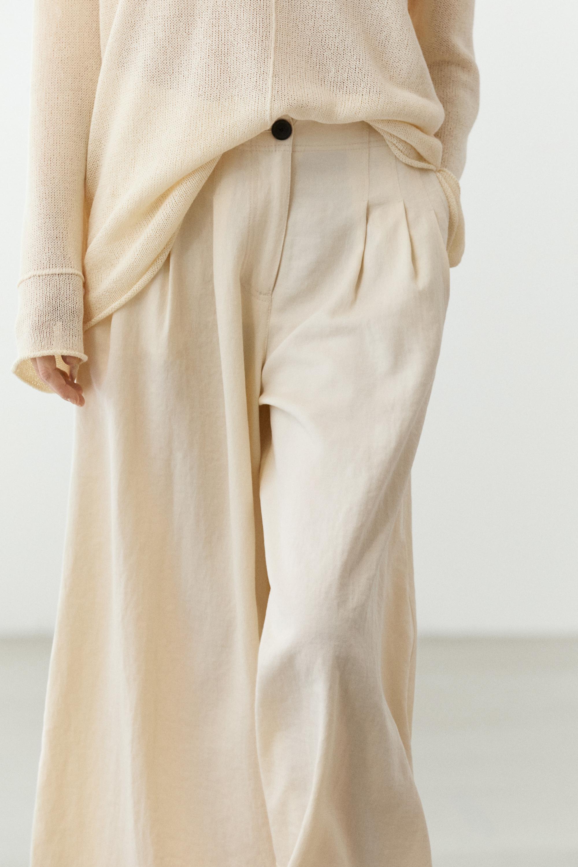 Wide-leg cropped pants